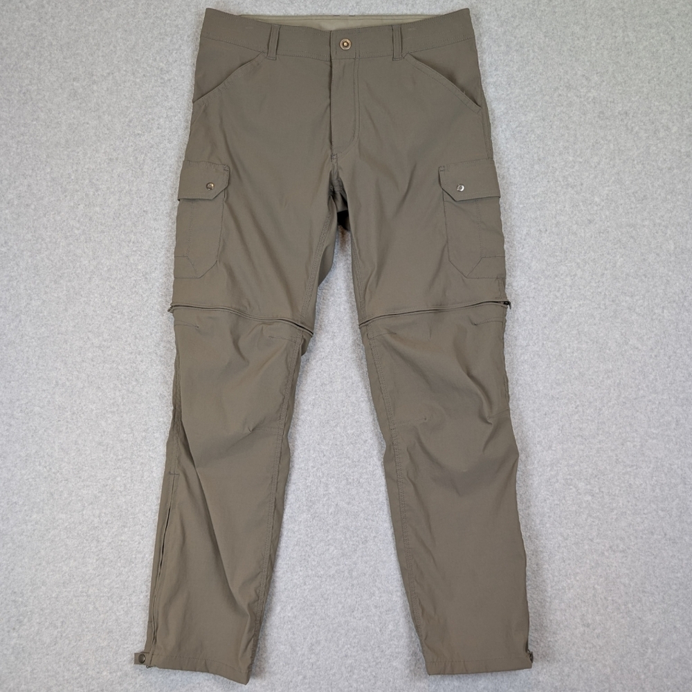 Kuhl Renegade Cargo Convertible Hiking Pants Men's 34X32 Brown Gray Tagged 34X30